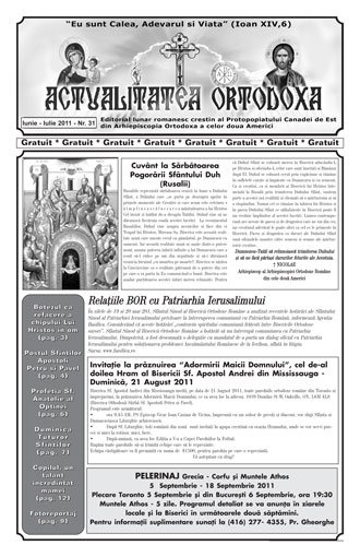 actualitatea ortodoxa Iunie 20011